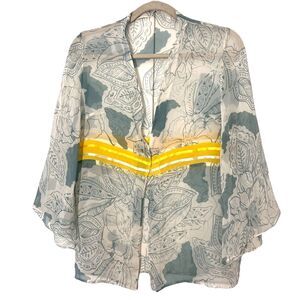 Elizabeth Gillett Silk Coquette Top Size S Sheer Light Weight Boho Forest Fairy
